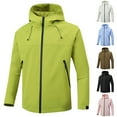 thumbnail image 1 of BiZtdJrK Big and Tall Hoodie Rain Jacket for Men Zipper Long Sleeve Nylon Waterproof Raincoat Outdoor Lightweight Windbreaker Jackets Black S, 1 of 5