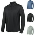 thumbnail image 1 of BiZtdJrK Big and Tall Polos Shirt for Men Basic Casual Long Sleeve Shirts Lightweight Solid Business Shirts Black XXXXL, 1 of 7