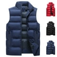 thumbnail image 1 of BiZtdJrK Big and Tall Puffer Vests for Men Lightweight Sleeveless Zip Up Jacket Outdoor Casual Windproof Workwear Jackets with Pockets Todays Daily Sales Clearance Black XL, 1 of 6