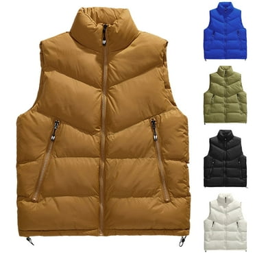 BiZtdJrK Big and Tall Puffer Vests for Men Loose Casual Sleeveless Work Vest Outdoor Lightweight Windproof Stand Collar Vest Jackets Prime Day Sales Today Black XXXXXXL