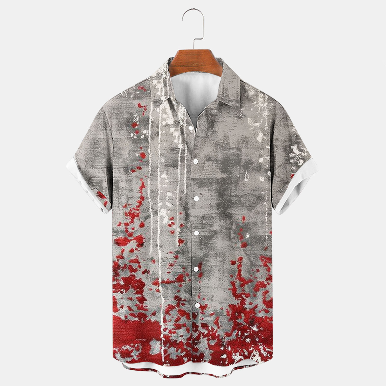 BiZtdJrK Big and Tall Short Sleeve Button Down Shirt for Men Halloween