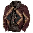 thumbnail image 1 of BiZtdJrK Big and Tall Vintage Print Jacket for Men Loose Fit Long Sleeve Zipper Western Jackets Fleece Lined Aztec Ethnic Warm Coat with Pockets Prime Day Sales Today 2025 C-Brown XXL, 1 of 5