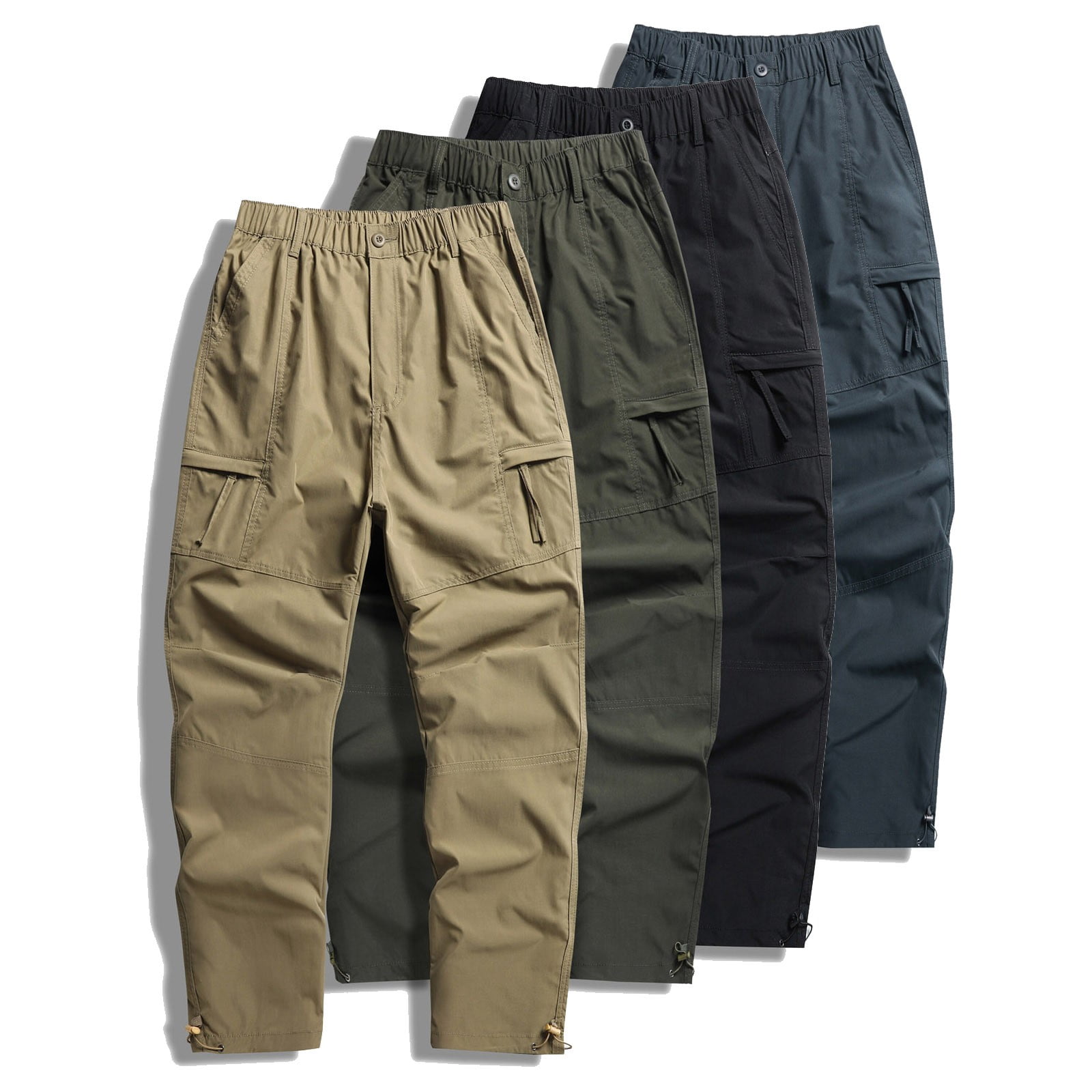 BiZtdJrK Big and Tall Cargo Pants for Men Elastic Waist Outdoor Hiking ...