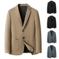 thumbnail image 1 of BiZtdJrK Big and Tall Casual Sport Coats For Men Waffle Knit Two Buttons Long Sleeve Suit Jackets Notched Lapel Solid Comfortable Blazers Black M, 1 of 9