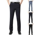 thumbnail image 1 of BiZtdJrK Mens Dress Pants Big and Tall High Waist Straight Leg Suit Pant Regular Fit Casual Work Pants with Pockets Black M, 1 of 10