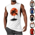 thumbnail image 1 of BiZtdJrK Big and Tall Sleeveless Tank Tops for Men Palm Tree Beach Athletic Tanks Soft Cotton Workout Undershirts Black L, 1 of 6