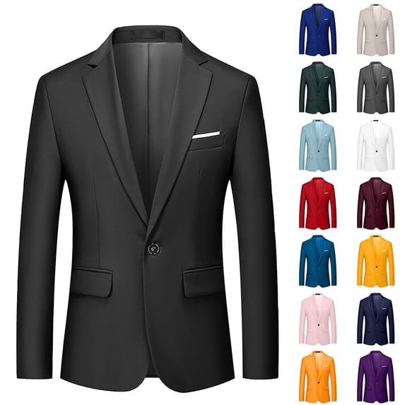 BiZtdJrK Big and Tall Solid Blazers for Men One Button Notched Lapel Long Sleeve Wedding Party Dress Jackets Regular Fit Sport Coats Army Green XXXXL