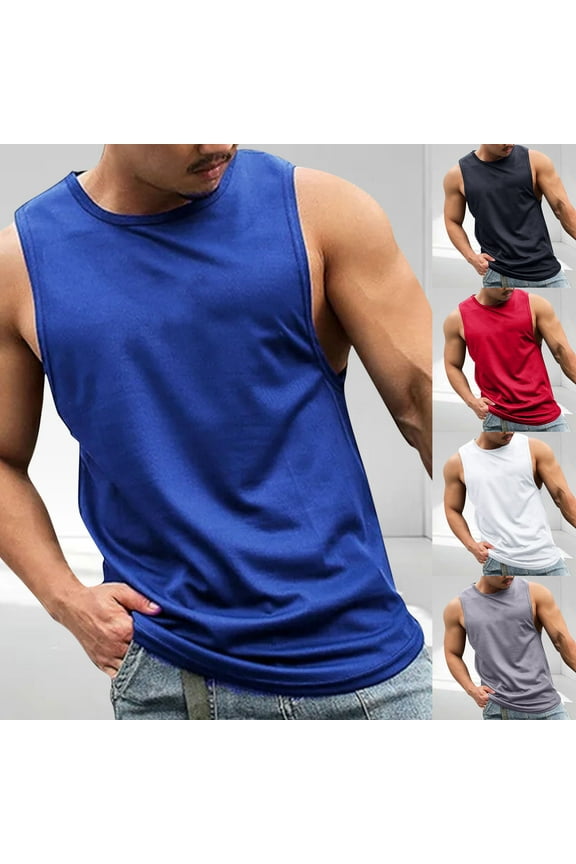 Big and Tall Tank Tops for Men Sleeveless Mesh Tshirts Slim Fit Muscle Undershirts Summer Lightweight Bodybuilding Tanks White XXXXL