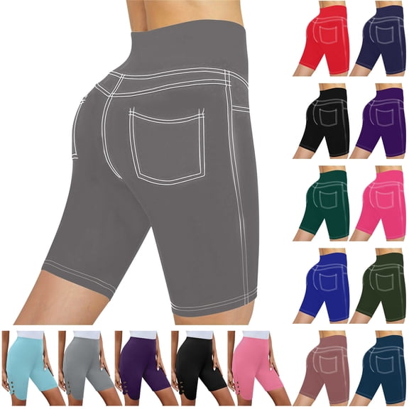 lcziwo Biker Shorts for Women High Waisted Running Athletic Shorts Comfy Lightweight Exercise Activewear Shorts Green M