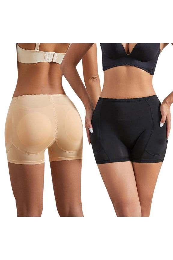 Black Body Shaper Underwear for Women Padded Hip Enhancer Butt Lifting Shaping Boyshorts Tummy Control Shapewear Boxer Shorts Under Dress XXL
