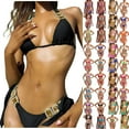 thumbnail image 1 of BiZtdJrK Blue Bikinis for Women Spaghetti Strap Tops and Bottom Underwear 2 Piece Set Solid Color Bathing Swimwear L, 1 of 6