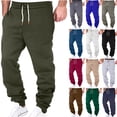 thumbnail image 1 of BiZtdJrK Blue Everyday Mens Fleece Sweatpants Drawstring Waist Loose Fit Tapered Leg Pants with Pockets L, 1 of 8