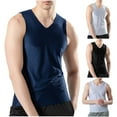 thumbnail image 1 of BiZtdJrK Breathable Tank Tops for Men Ice Silk V Neck Sleeveless Fitness Workout Shirts Cooling Lightweight Running Active Undershirts Summer Tanks Navy XL, 1 of 6