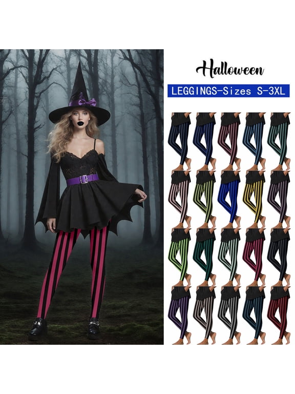Buttery Soft Leggings for Women Vertical Striped Print High Waist Halloween Tights Stretch Gym Yoga Pants Camouflage XL