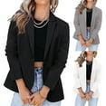 thumbnail image 1 of BiZtdJrK Button Open Front Cardigan Blazer Women 2025 Fall Long Sleeve Suit Jacket Business Casual Lapel Collar Dress Blazers Today Prime Sales Black M, 1 of 7