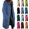 thumbnail image 1 of BiZtdJrK Cable Knit Open Front Sweaters for Women Plus Size Single Breasted Lapel Long Cardigan Hoodless Jackets with Pockets Red M Mother's Day Gifts, 1 of 6