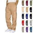 thumbnail image 1 of BiZtdJrK Cargo Sweatpants for Men Big and Tall Baggy Open Bottom Joggers Pants Casual Drawstring Solid Color Work Trousers with Multi Pockets, Gray, XXXXXL, 1 of 3