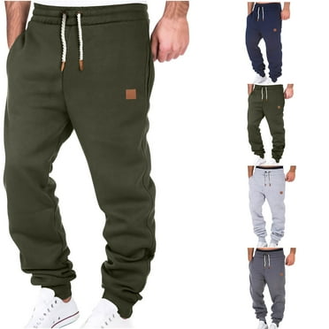 BiZtdJrK Casual Cargo Pants for Mens Elastic Waist Drawstring Sweatpants Outdoor Lightweight Jogger Tapered Pants with Pockets Todays Daily Sales Army Green S