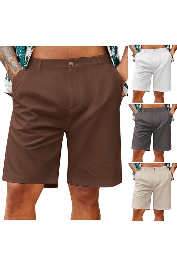 Casual Linen Shorts for Men Loose Fit Summer Bermuda Shorts Lightweight Breathbale Beach Vacation Shorts with Pockets Birthday Gift Dark Gray M