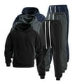 thumbnail image 1 of BiZtdJrK Casual Sets for Men Polar Fleece Comfy Fall Sweatsuits Drawstring Long Sleeve Hoodie Sweatshirts and Jogger Sweatpants 2 Piece Outfits with Pockets Dark Blue XXXL, 1 of 7