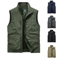 thumbnail image 1 of BiZtdJrK Casual Vests for Mens Lightweight Sleeveless Zip Up Cargo Vest Outdoor Work Hiking Travel Golf Vest with Pockets Lightning Sales Dark Blue XXXL, 1 of 4