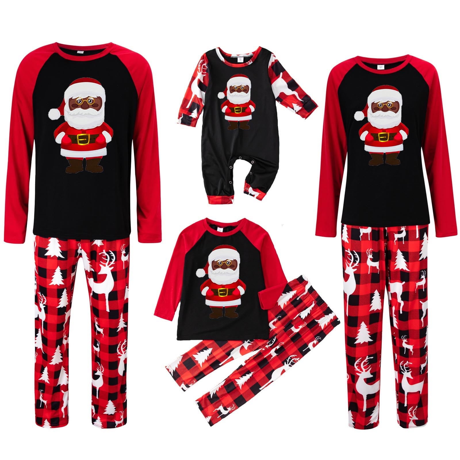 BiZtdJrK Christmas Pajamas Sets for Family Matching Fashion Printed
