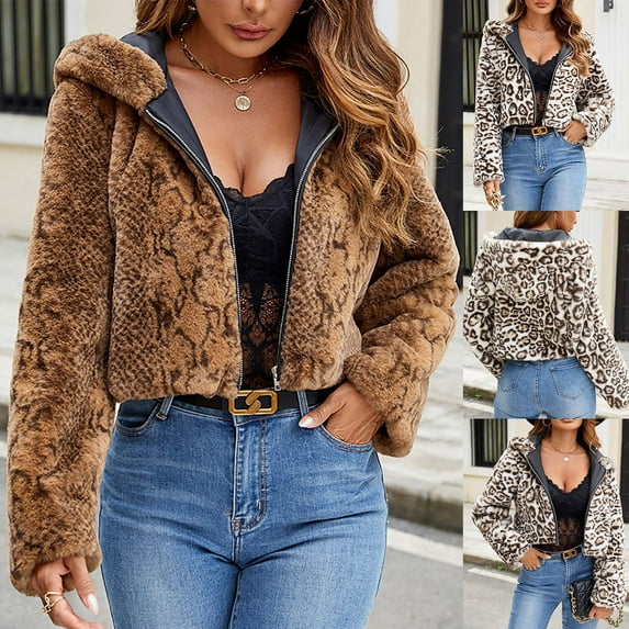 BiZtdJrK Clearance Sales Today Sales Prime Winter Coats for Women Faux Fur Jacket Long Sleeve Open Front Fuzzy Fluffy Teddy Jackets Outerwear Khaki XL