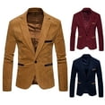 thumbnail image 1 of BiZtdJrK Comfortable Sport Coats for Men Corduroy Notch Lapel One Button Casual Blazer Jackets Slim Fit Business Office Work Dress Jacket Navy XXXL, 1 of 9