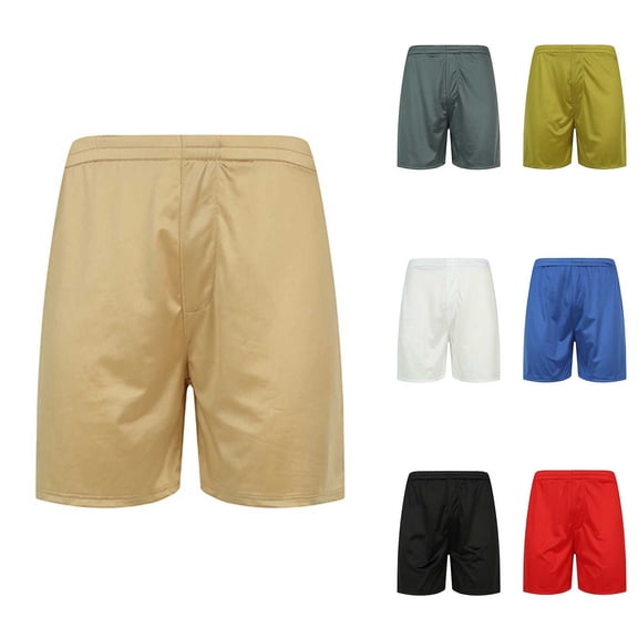 BiZtdJrK Comfy Shorts for Men Faux Satin Elastic Waist Solid Casual Shorts Loose Fit Loungewear Summer Shorts Gray XL