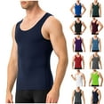 thumbnail image 1 of BiZtdJrK Compression Tank Shirt for Men Crew Neck Sleeveless Training Workout Shirts Lightweight Stretch Sport Tee Tops Navy M, 1 of 5