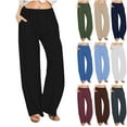 thumbnail image 1 of BiZtdJrK Cotton Linen Baggy Pants for Women Drawstring High Waisted Casual Palazzo Pants Lightweight Casual Summer Beach Pants with Pockets Gray L, 1 of 10