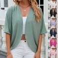 thumbnail image 1 of BiZtdJrK Cropped Cardigans for Women Eyelet Short Sleeve Loose Kimono Cardigan Lightweight Casual Summer Beach Cover Up on sale or clearance Green L, 1 of 5