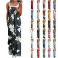 thumbnail image 1 of BiZtdJrK Daily Sales of The Day, Womens Fashion Stripe Jumpsuits with Pockets Summer Casual Sleeveless Wide Leg Overalls Baggy Dressy One Piece Jumper Pants Wine XXL, 1 of 7