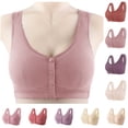 thumbnail image 1 of BiZtdJrK Daisy Bras for Older Women Front Snap No Underwire Everyday Bra Senior Wireless Plus Size Push up Bralette, Khaki, XXXXL, 1 of 3