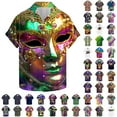 thumbnail image 1 of BiZtdJrK Sales For Today On Walmart 2025 Men Carnival Costume, Loose Fit Novelty Printed Button Up Cuban Shirts Dressy Lapel Tropical Shirt Big and Tall Holiday Summer Tops Multicolor 3XL, 1 of 6
