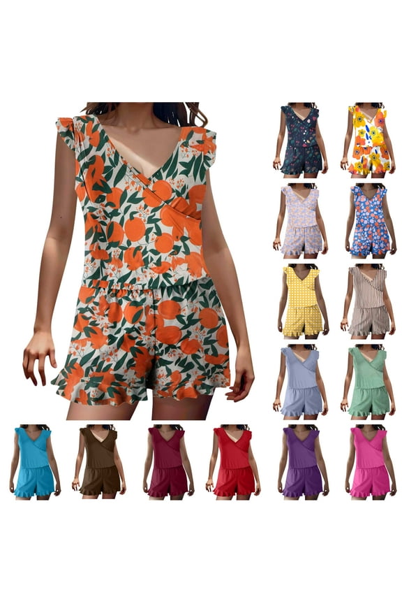 Dollar Sales, Romper Swimsuits for Women One Piece Swim Suit with Built in Bra 2025 Summer Full Coverage Ruffle Sleeve Bathing Suits Beach Outfits Purple XXL