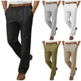 thumbnail image 1 of BiZtdJrK Dress Pants for Men Pleated Front Straight Leg Work Pants Loose Fit Lightweight Casual Vacation Pants with Pockets Khaki M, 1 of 7