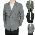 thumbnail image 1 of BiZtdJrK Dressy Casual Sport Jackets for Men Double Breasted Notched Lapel Long Sleeve Suit Jacket Big And Tall Wedding Guest Blazers Gray XXXL, 1 of 5