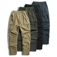 thumbnail image 1 of BiZtdJrK Elastic Waist Cargo Pants for Men Big and Tall Drawstring Cuff Work Pant Relaxed Fit Solid Trousers with Multi Pockets Khaki L, 1 of 4