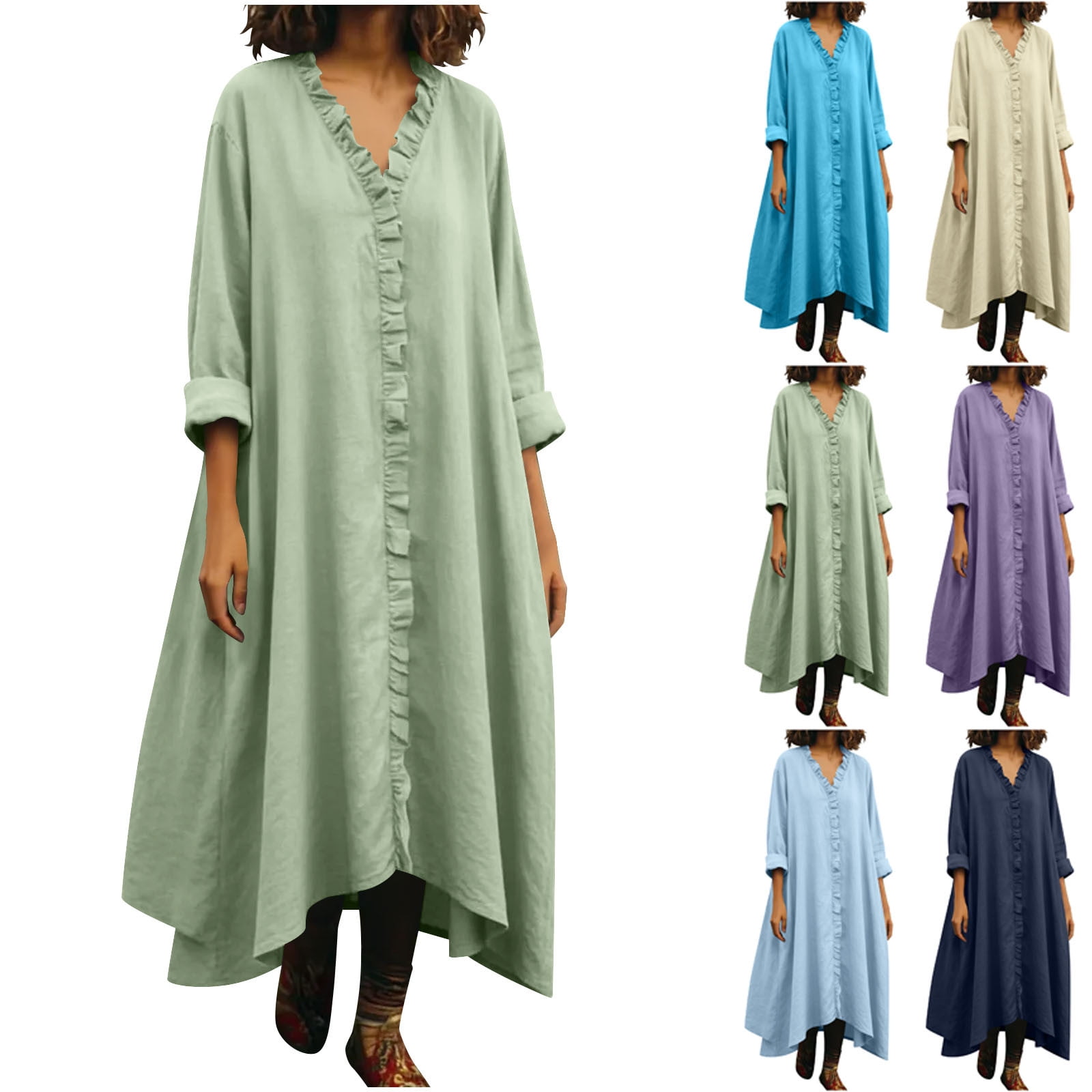 Maxi Long Dress Women Elegant Satin Dress Ruffle Sundress main image 1