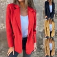 thumbnail image 1 of BiZtdJrK Fall Outfits for Women Long Sleeve Wool Blend Jackets Solid Casual Single Breasted Open Front Cardigans Lapel Blazer Coat Hoy Oferta Flash Red 3XL, 1 of 7