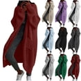 thumbnail image 1 of BiZtdJrK Fall Sweater Cardigans for Women Ankle Length Long Sleeve Cable Knit Cardigan Loose Fit Solid Casual Open Front Sweaters with Pockets Navy L, 1 of 5
