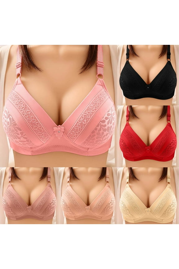 Oversized Bras for Women Push Up Wireless No Underwire Bralettes Full Coverage Bra Casual Adjustable Shoulder Strap Lingerie Orange 40