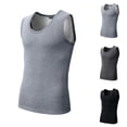 thumbnail image 1 of BiZtdJrK Fleece Lined Thermal Tank Tops for Men Sleeveless Warm Base Layer Shirts Solid Color Workout Vest Underwear, Black, M, 1 of 4
