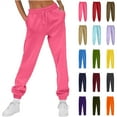 thumbnail image 1 of BiZtdJrK Fleece Sweatpants for Women Fall Casual Comfy High Waisted Workout Pants Outdoor Solid Trousers Drawstring Cinch Bottom Joggers Pants with Pockets White XXL, 1 of 9