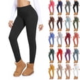 thumbnail image 1 of BiZtdJrK Full Length Leggings for Women Elastic High Waisted Solid Casual Legging Velvet Warm Fall Winter Tight Pants Wine XL, 1 of 10