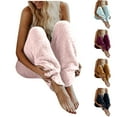 thumbnail image 1 of BiZtdJrK Fuzzy Lounge Pants for Women High Waist Plush Fleece Sleep Bottoms Cozy Fluffy Winter Pajama Pant Birthday Gift Pink L, 1 of 8