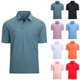 thumbnail image 1 of BiZtdJrK Golf Shirts for Men Summer Short Sleeve Button Collared Polos Shirt Solid Color Casual Sports Tennis T-Shirt 2025 Going Out Tops White M Sales Today, 1 of 7