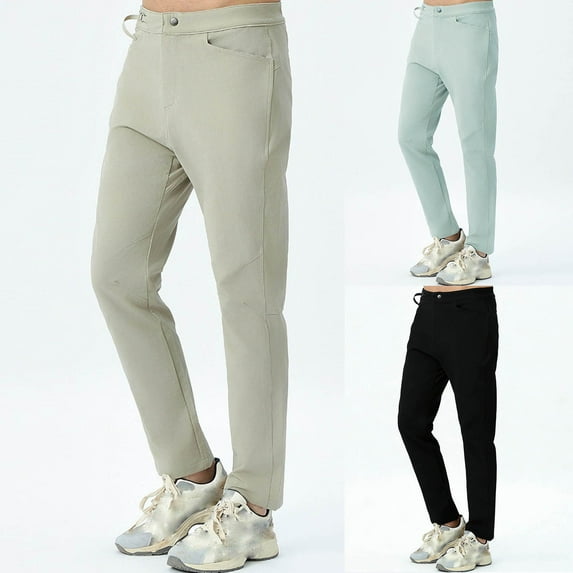 BiZtdJrK Gray Golf Pants for Men Outdoor Straight Leg Quick Dry Hiking Pant Solid Color Casual Workout Trouser with Pockets