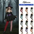 thumbnail image 1 of BiZtdJrK Halloween Witch Tights for Women Color Block Striped Leggings Teen Girls Fashion Party Dress Up Stretch Workout Legging Red L, 1 of 10